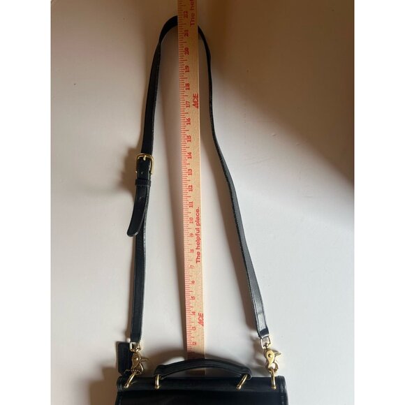Vintage 90s Coach Black Willis crossbody satchel preppy bag J9C-9927 gold - Picture 12 of 16